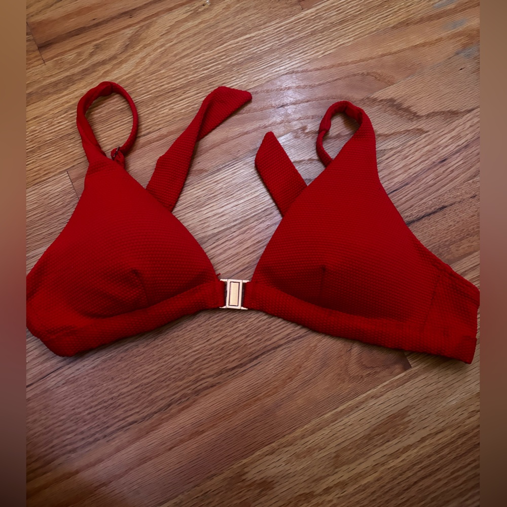 Red swimsuit top